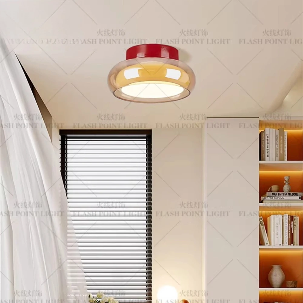 French vintage glass corridor light ceiling light cream style retro entrance balcony wardrobe light