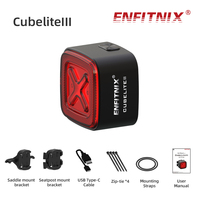 Enfitnix Cubelite III Auto Brake Bike Taillight Smart Sensor Cycling MTB ROAD Rear Lights Bicycle LED Warning Light USB Charging