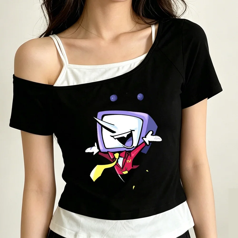 Deltarune cropped top shoujo cute meme funny manga scene  t shirt alternative  streetwear y2k japanese cute