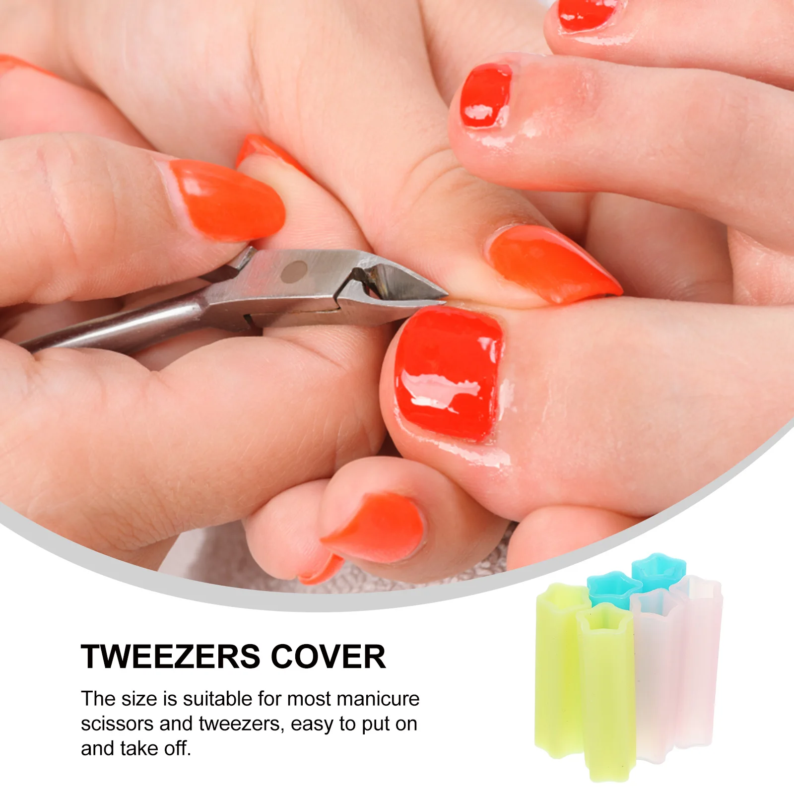 

12Pcs Nail Cutter Handle Cover Silicone Material Hand Protection Anti-Slip Fit for Most Trimmer and Tweezers Tweezers Cover