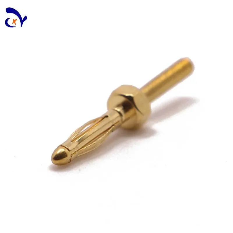 10PCS Amass 28.360 2mm metal plug, all copper plated with 24k real gold, tail thread M2*6.5