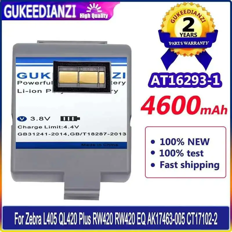 

4600mAh AT16293-1 QL420 Premium Replacement Printer Battery For Zebra L405 QL420 Plus RW420 RW420 EQ AK17463-005 CT17102-2