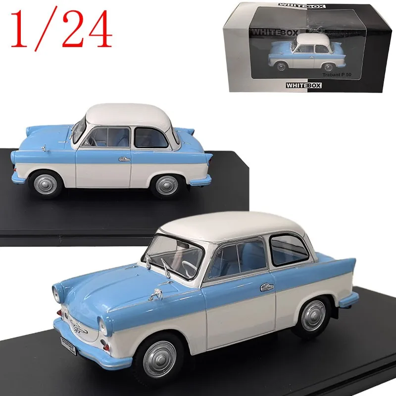 

WHITEBOX масштаб 1/24 под давлением в масштабе 1/24 ‌ Модель Trabant P50 с фиксированными дверями, модель автомобиля из сплава, игрушки для мальчиков, подарок