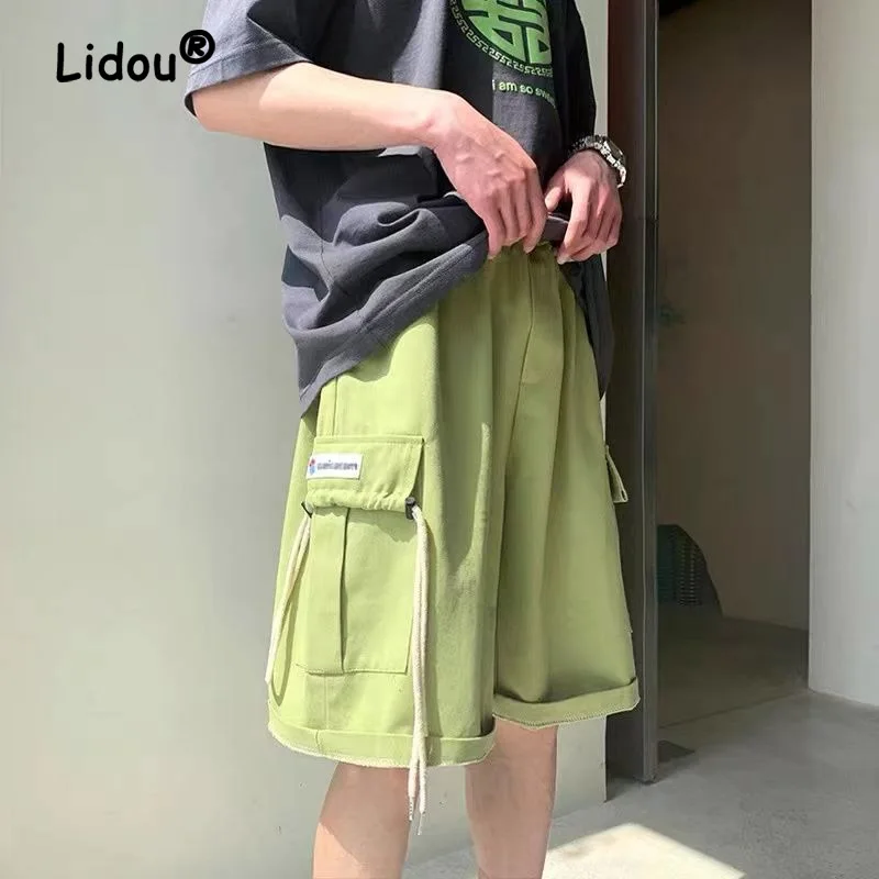 High Street Casual Large Pocket All-match Cargo Shorts Men\'s New Classic Summer Loose Pasting Cloth Youth Tide Handsome Short