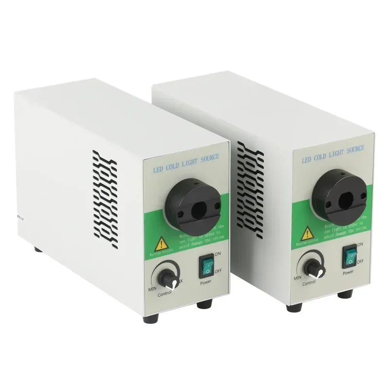 Illuminatore per microscopio con sorgente di luce fredda medica a LED 6500k 20W 30W Sorgente di luci a fibra ottica a LED Doppi luci a collo di cigno