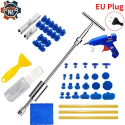 Strumenti di riparazione ammaccature per auto Estrattore Kit di rimozione Spina UE Martello scorrevole Martello inverso Strumento Ventosa per corpo Adesivo Linguette di colla blu