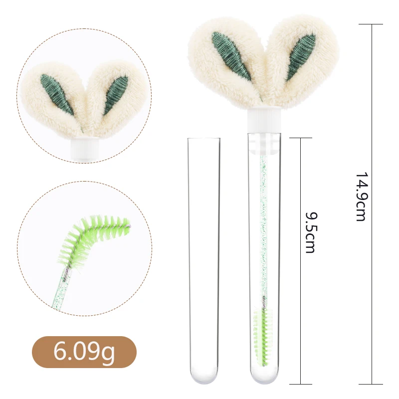 10pcs Rabbit Ear Eyelash Tube Brush Lash Extension Micro Brushes Eyebrow Comb Cute Mascara Wand eyelashes Lifting Makeup Tool