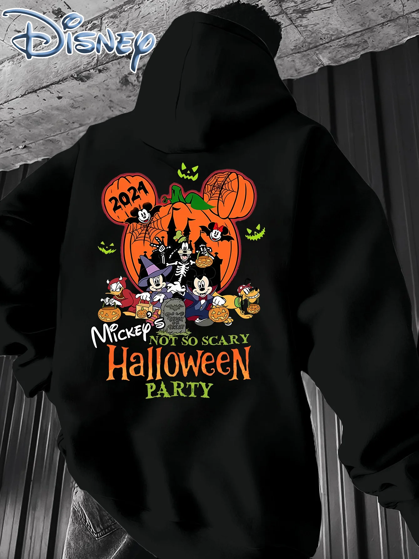Disney Authentic Halloween Mickey Mouse Theme Hoodie Print Fall/Winter Casual Unisex Pullover Sweatshirt Sportswear Hoodie Top