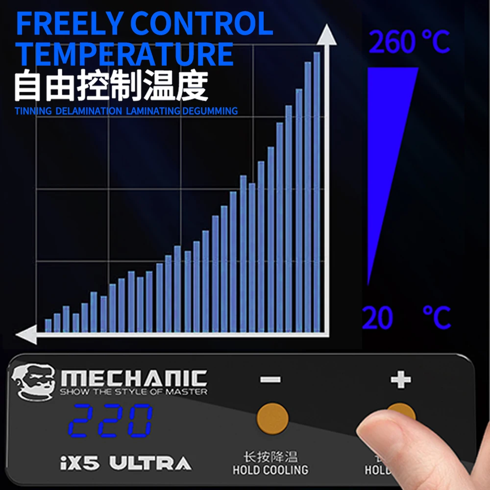 MECHANIC IX5 Ultra Universal Preheating Layering Platform for Motherboard Layering Tin Planting Glue Removal Heating Table Tool