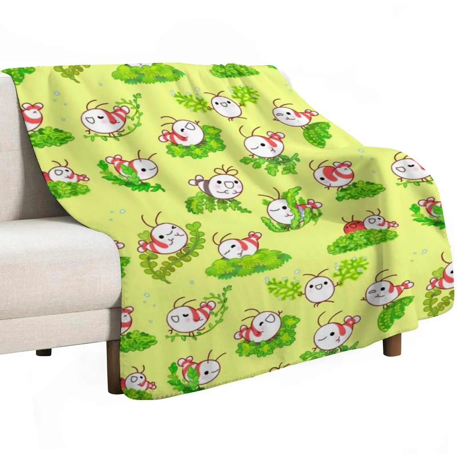 Shy shrimp and moss Throw Blanket warm for winter warm winter Softest Luxury Bed Fashionable Tourist Blankets