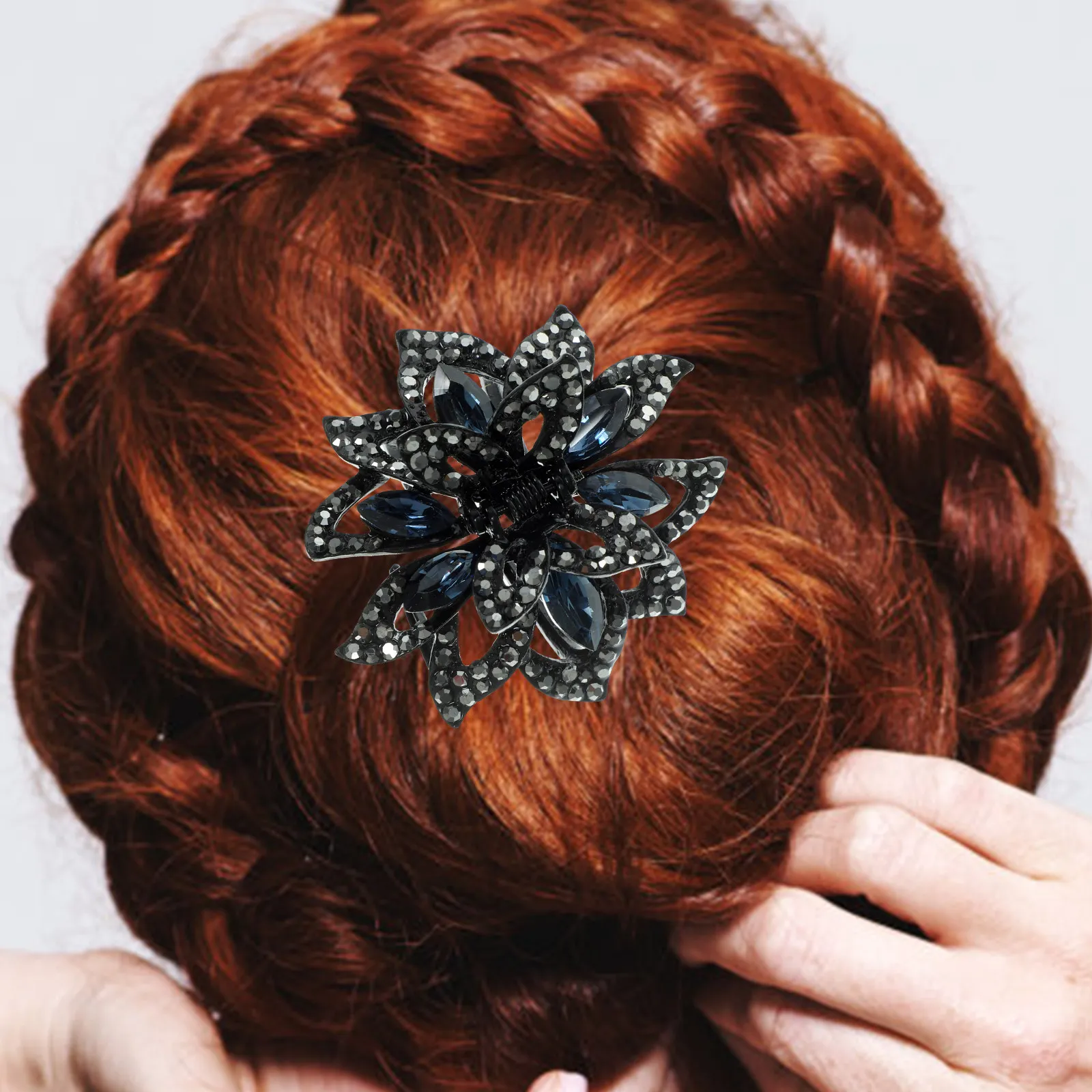 

Flower Rhinestone Hair Claw Clip Small Decorative Jaw Clip for Women Wedding Birthday Thin Thick Hair Accessories