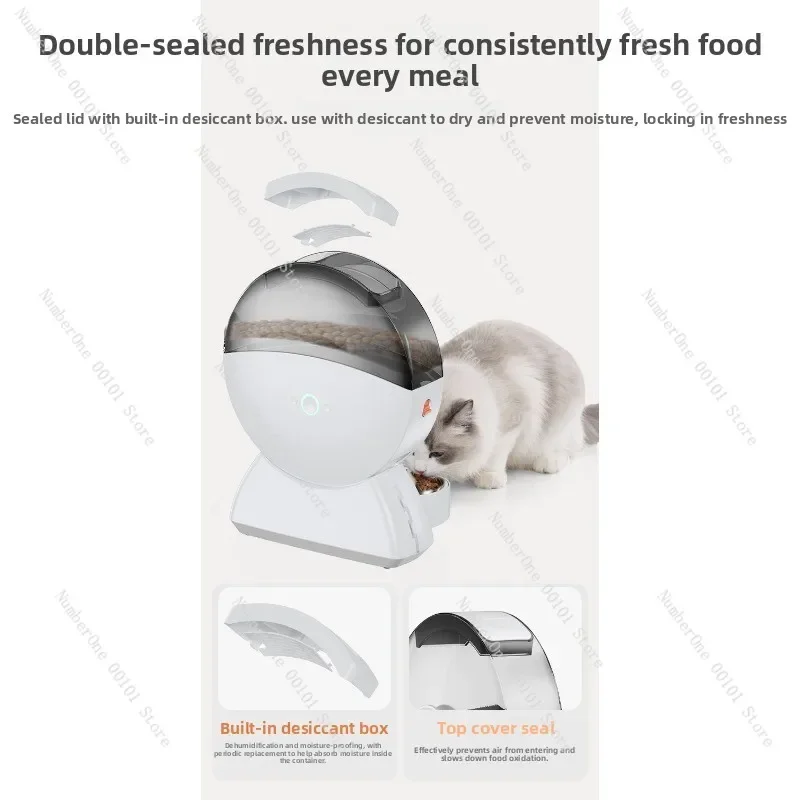 HD Camera WiFi Smart Pet Feeder, Timed Remote Control Automatic Food Dispenser for Dogs and Cats