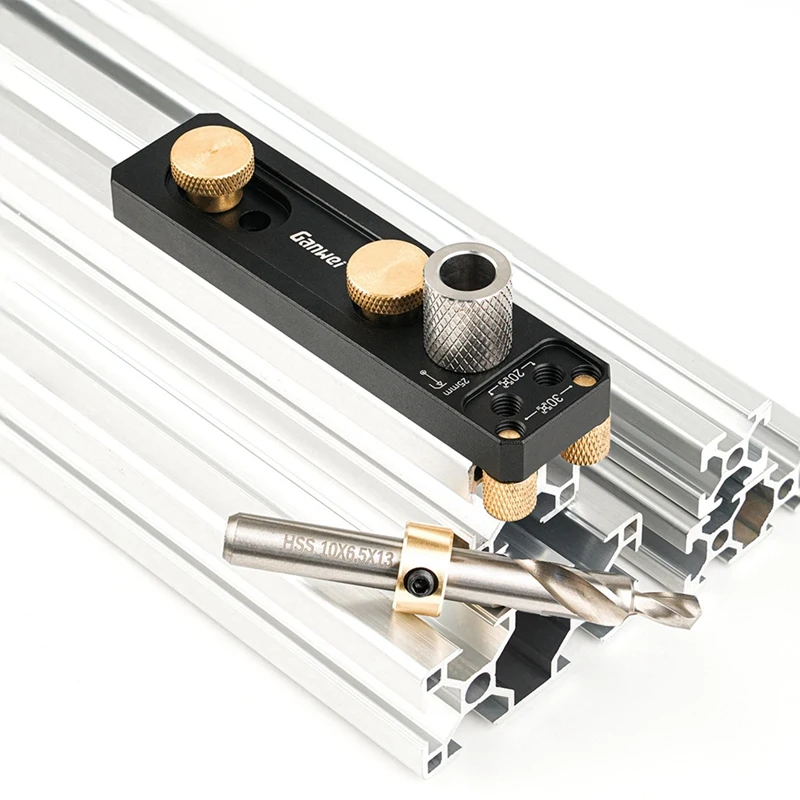 Ganwei 1 Set Assistente per foratura di fori in lega di alluminio Foro aperto svasato fai-da-te Strumenti di collegamento rapido Perforatore di fissaggio di serraggio