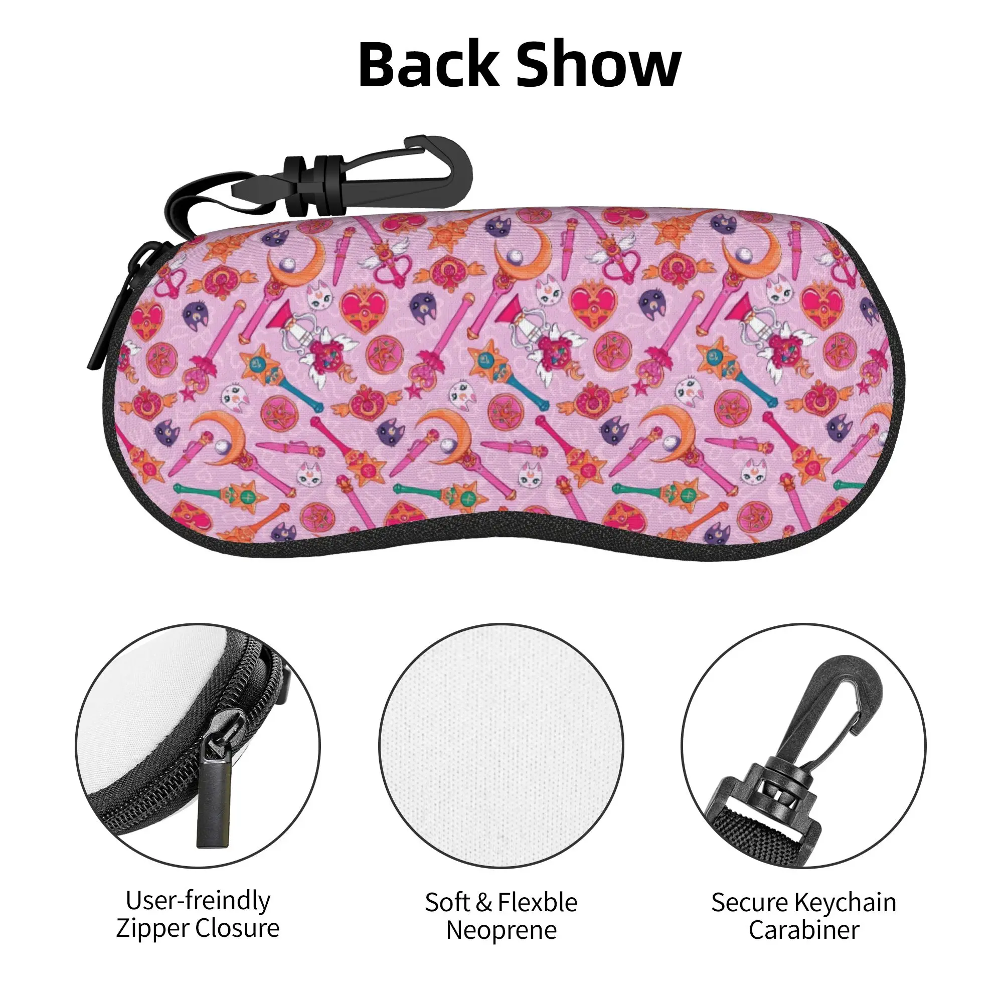 

Japane Superhero Sailor Shell Eyeglasses Protector Cases Women Men Sunglass Case Girl Moon Anime TV Shojo Cartoon Glasses Pouch