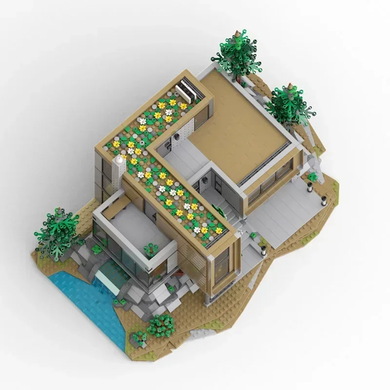 Designer 'S Moderne Huis Modulaire Bouwstenen Kit Architect Villa Model Puzzel Speelgoed Voor Kinderen Verjaardag Kerstcadeau