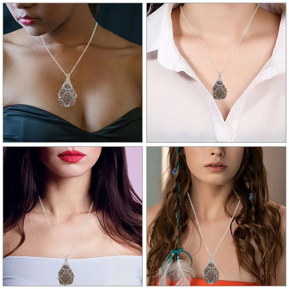 

Skin-Friendly Crystal Holder Necklace Cage Hollow Metal DIY Pendant Holder for Crystals Stones Wool Balls Fashion Jewelry
