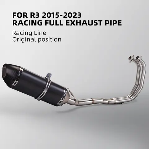 Per moto R3 R25 MT05 MT03 2015-2023 Silenziatore moto completo Sistema di scarico Fuga Slip On Tubo anteriore Collegamento Tubo R77
