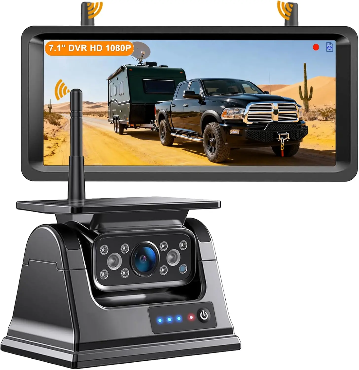 Wireless Backup Camera Magnetic Solar with 7.2