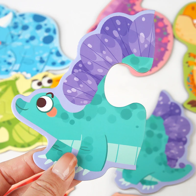 Six in One Handheld Gift Box Puzzle for 3-6 Year Old Cartoon Animal Jigsaw Puzzles Kids Early Educational Toys Birthday Gifts