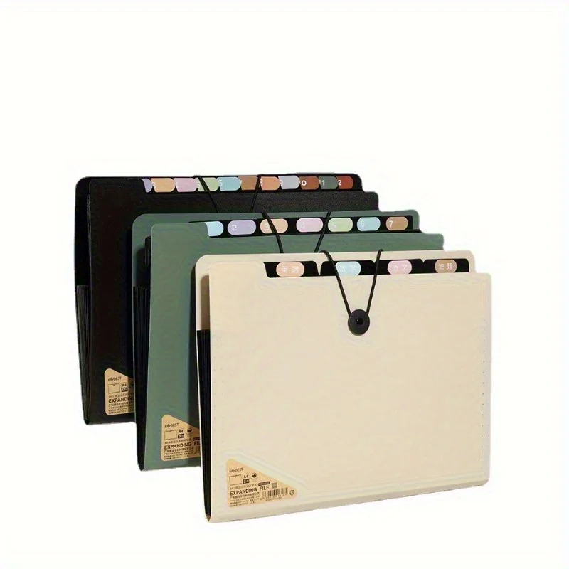 

High-Quality Black File Folder - Stylish Organizer for Office Items, Color-Coded Dividers for Easy Sorting,Perfect for Workplace