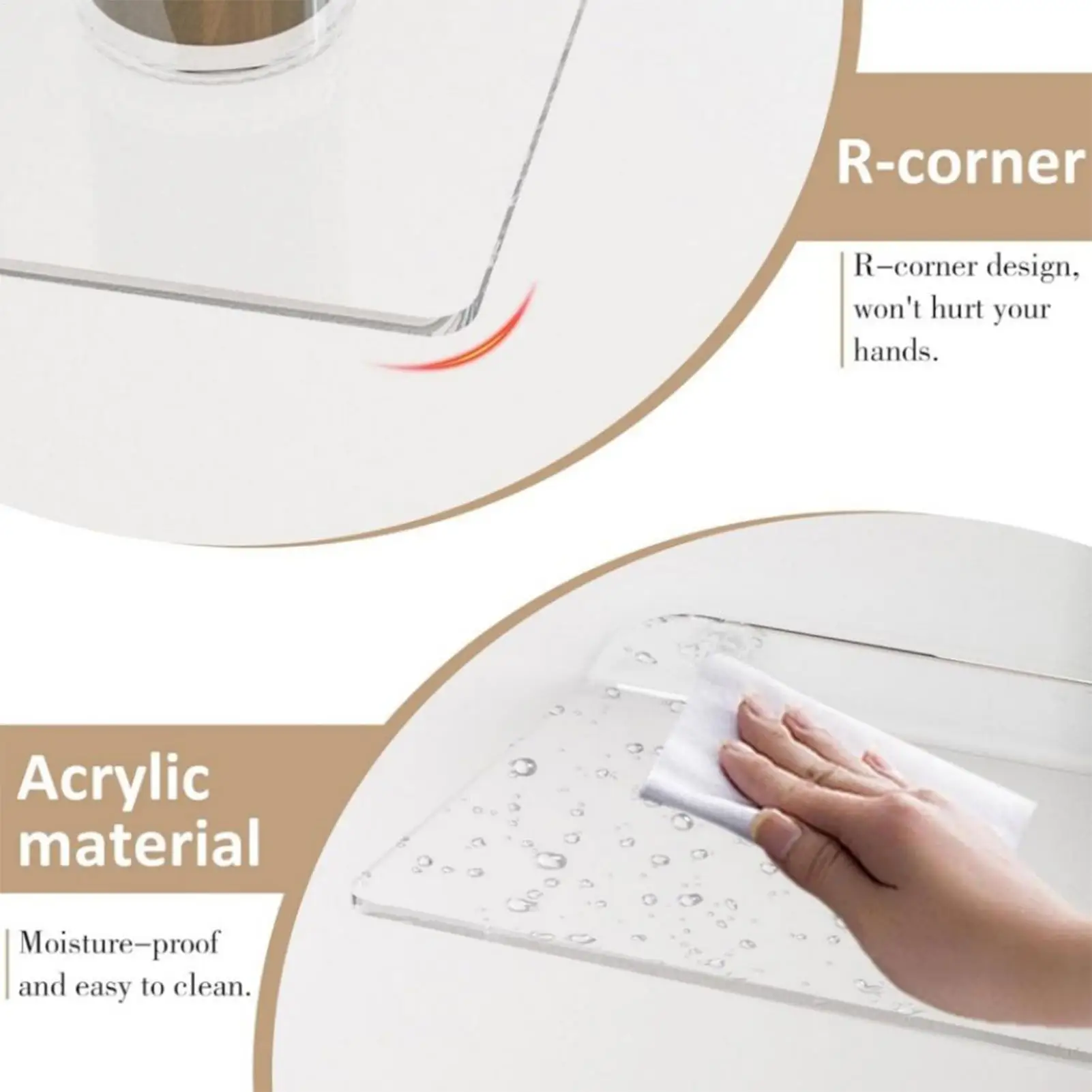 

Wood Floating Shelves Acrylic Corner Organizer Acrylic Wall Mounted Bathroom Shelves For Kitchen Bedroom Office Apartment Dorm