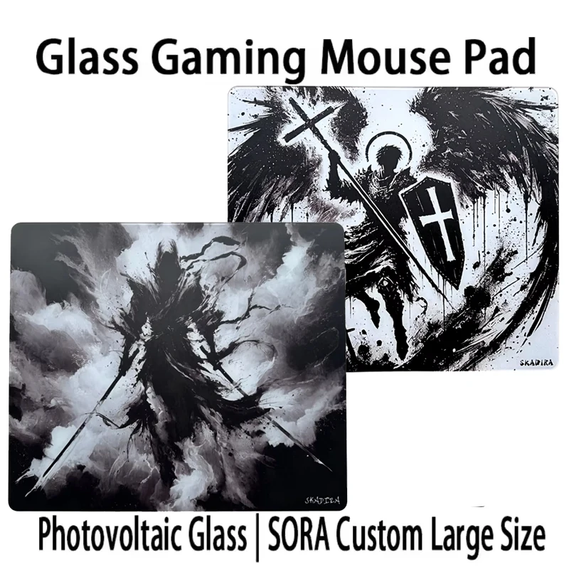 Skadira Glass Gaming Mouse Pad Seraphim & Phantom YUME Frosted Surface Desktop Mat Tempered FPS Office Custom Gaming Accessories