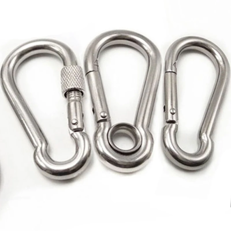 

m4 m5 m6 M7 M8 M9 M10 Stainless Steel 304 Carabiner Carbine Snap Hook with nut-lock heavy duty carabiner