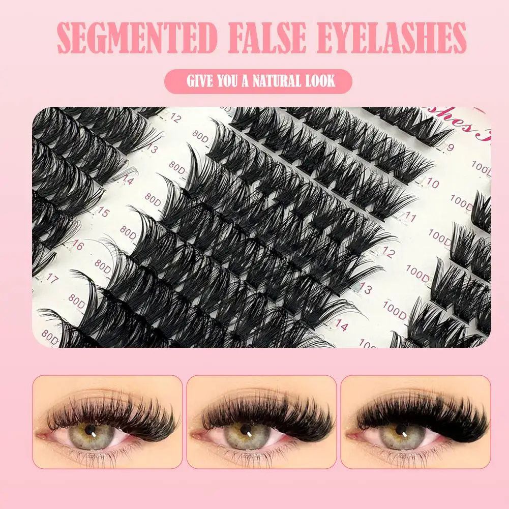 DIY Lash Extensions Kit Segmented False Eyelashes Natural Look Individuals Volume Eyelash Clusters 6 Styles Lash Clusters Kit