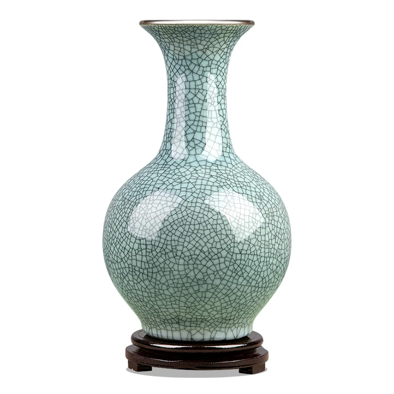 LYN Jingdezhen antique official kiln cracked ceramics vase Chinese ornament living room flower arrangement