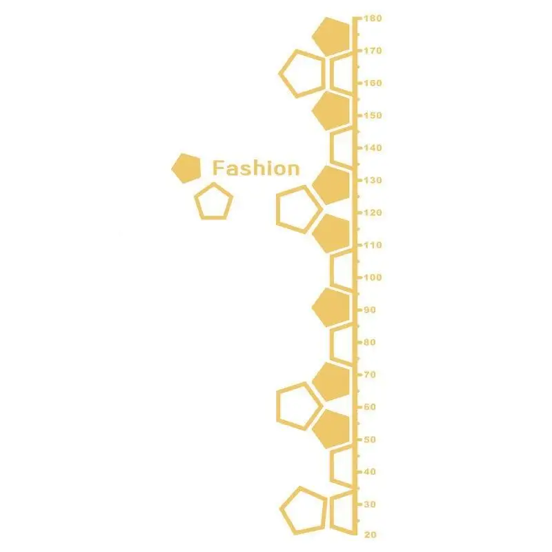 Creative Pentagonal Acrylic Height Chart Wall Stickers Geometric Pattern Combination Decorative Children's Growth Tracker
