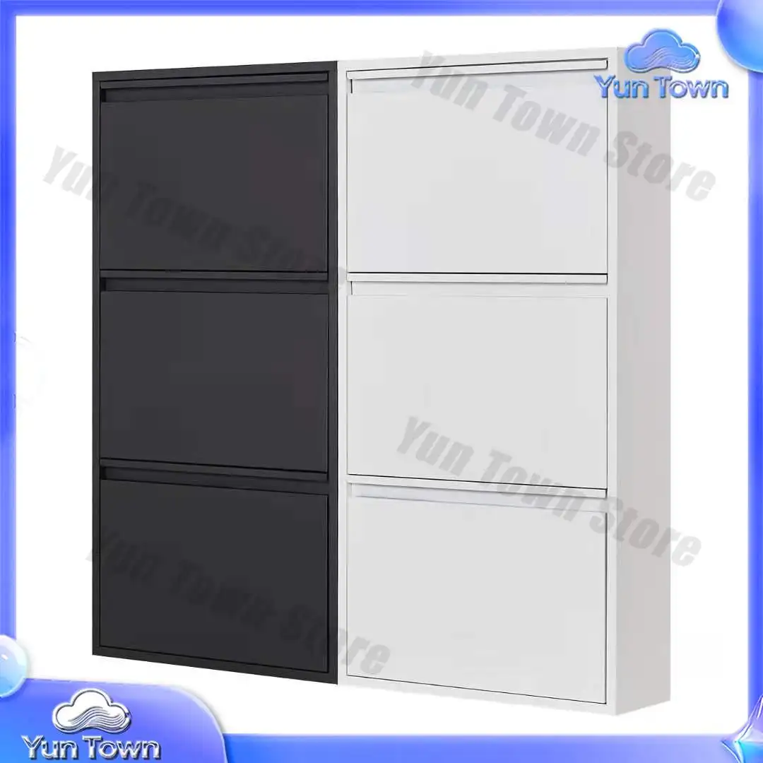 Living Room Furniture Modern Metal Shoe Rack Cabinet 4 Drawers