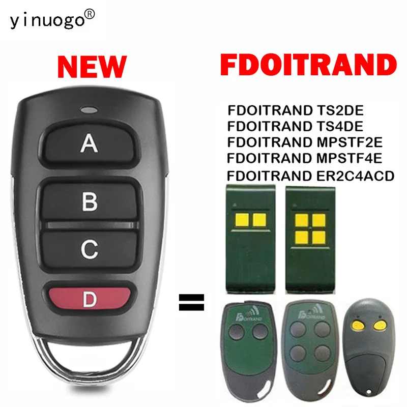 FDOITRAND TS2DE TS4DE MPSTF2E MPSTF4E ER2C4ACD Garage Door Remote Control 433.92MHz Fixed Code Electric Door Opener