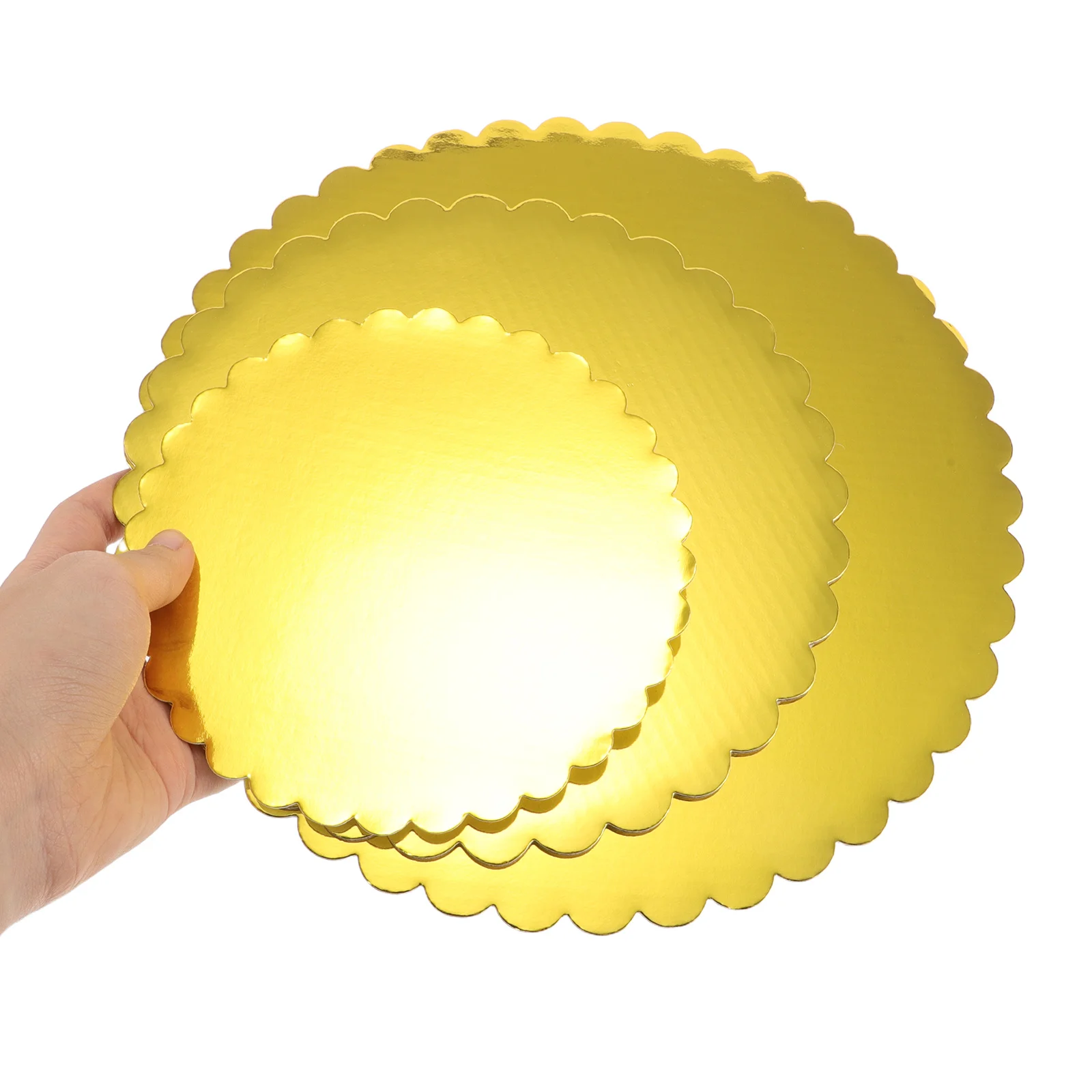 

60Pcs Gold Round Corrugated Cake Bases Sturdy Disposable Cardboard Board for Baking Decorating Desserts Cake Base