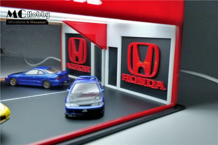 MC Hobby 조립 LED 조명 디오라마 자동차 쇼룸 차고 RWB 모델 자동차, 1:64