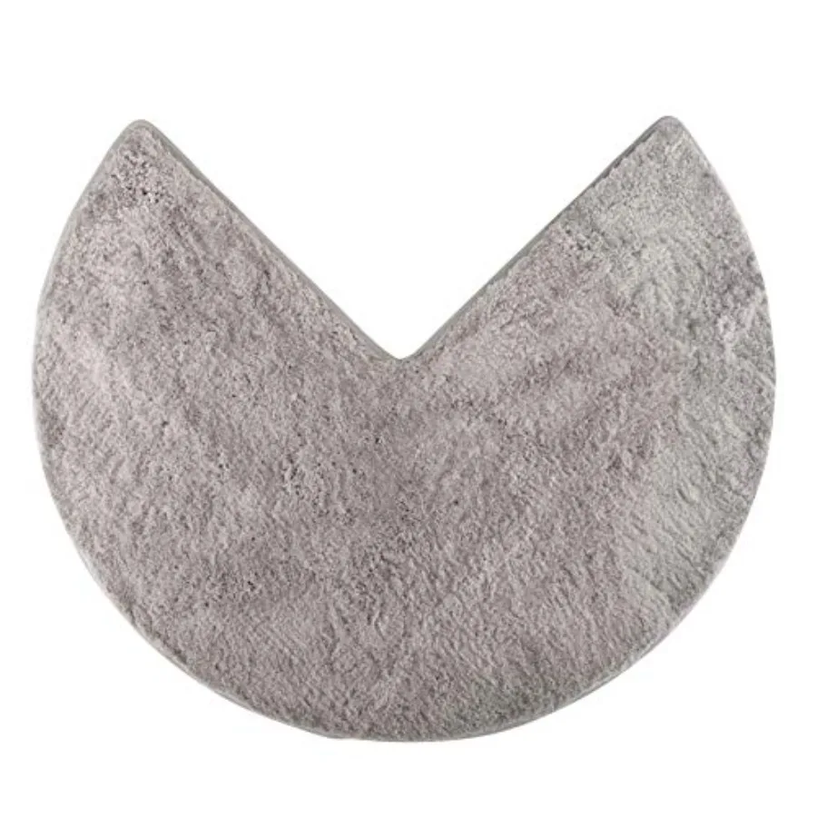 

Bath Mat for Corner Showers Made of Microfiber with Non-Slip Bottom Round Inner Dimensions 18 x 18 inch Gray