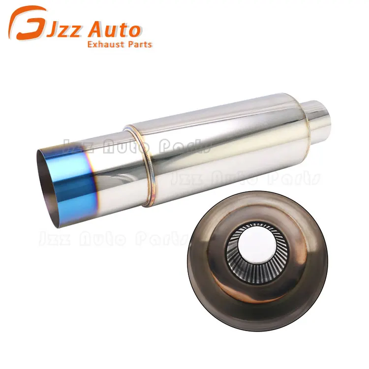 

Modified Car Exhaust Pipe Straight-through 5" Body Stainless Steel 3" Inlet 4.5" Outlet Universal Exhaust Race Muffler