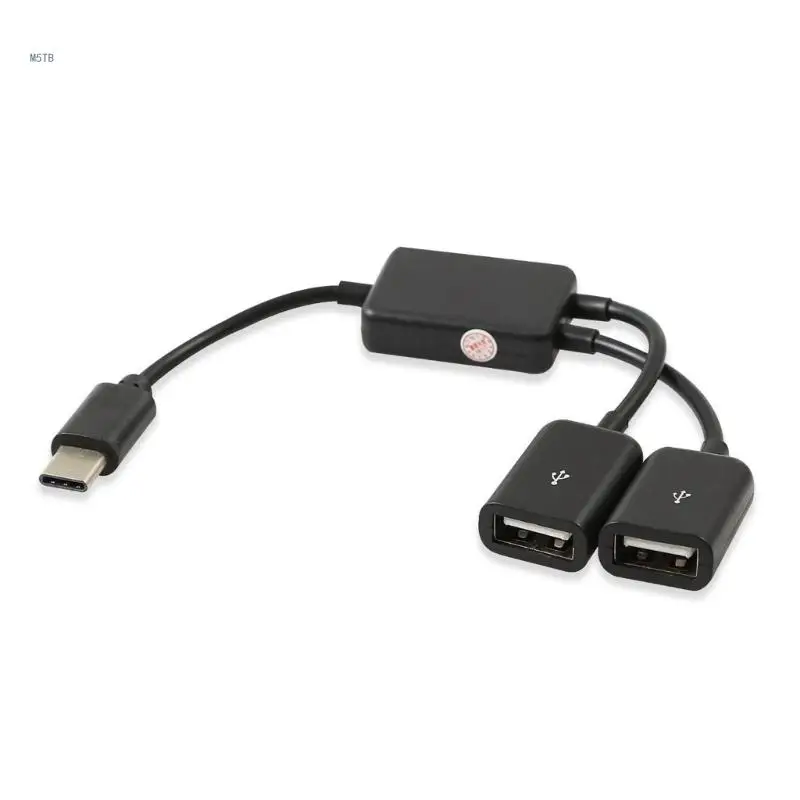 Durable USB C Male to Dual USB Female Cable for USB-C Enabled Devices Connector Dropship