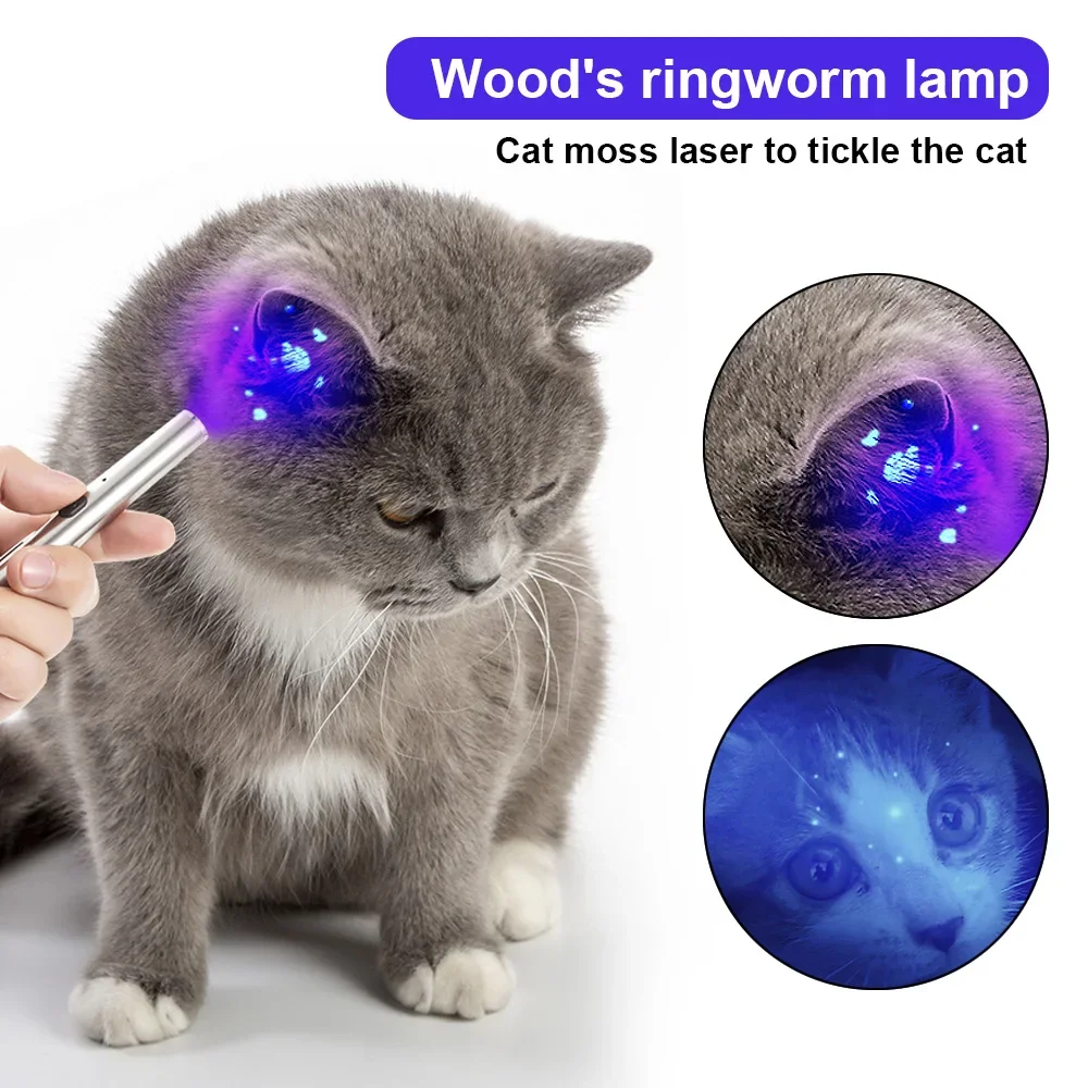 

Flashlight Pet Fungus Detection Cat Moss Tinea Light Skin Ultraviolet Light 365 UV Black Mirror Waterproof Wood's Lamp