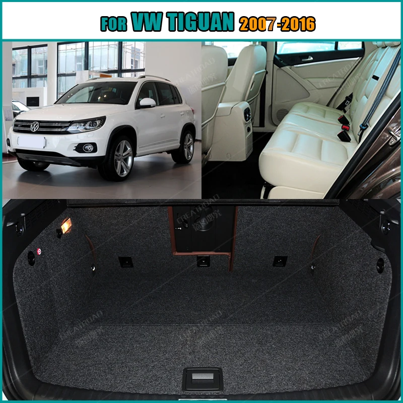Car floor mats for  Volkswagen TIGUAN 2007-2022 2021 2020 2019 2018 2017 2016 2015 Custom Trunk Mat Auto foot Pads carpet cover