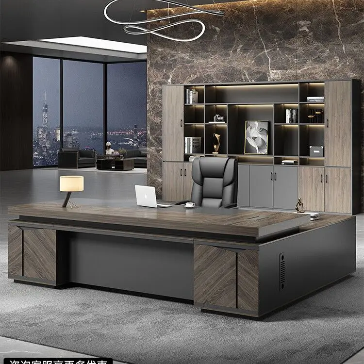 Office boss Office desk and chair combination Simple modern chairperson Single class desk President manager Computer desk