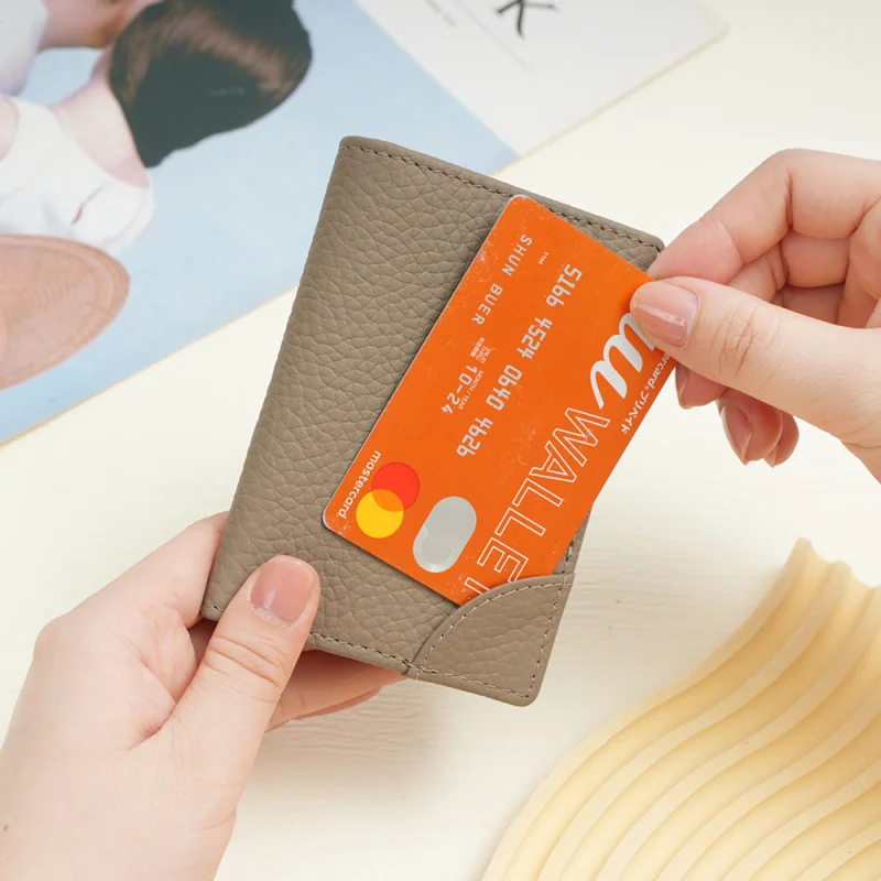 Multi-Function Card Holder genuine leather business card case fashion Korean style cowhide creative organizer coin purse