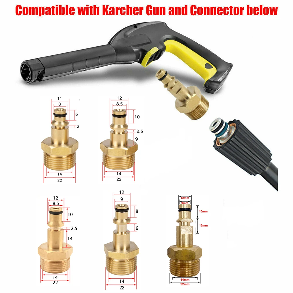 Imagem -04 - Pressão Arruela Arma Mangueira Car Wash Mangueira Limpeza Tubo de Extensão Feminino M22-pin14 15 1415 Adaptador para Karcher Bosch Lavor Alta