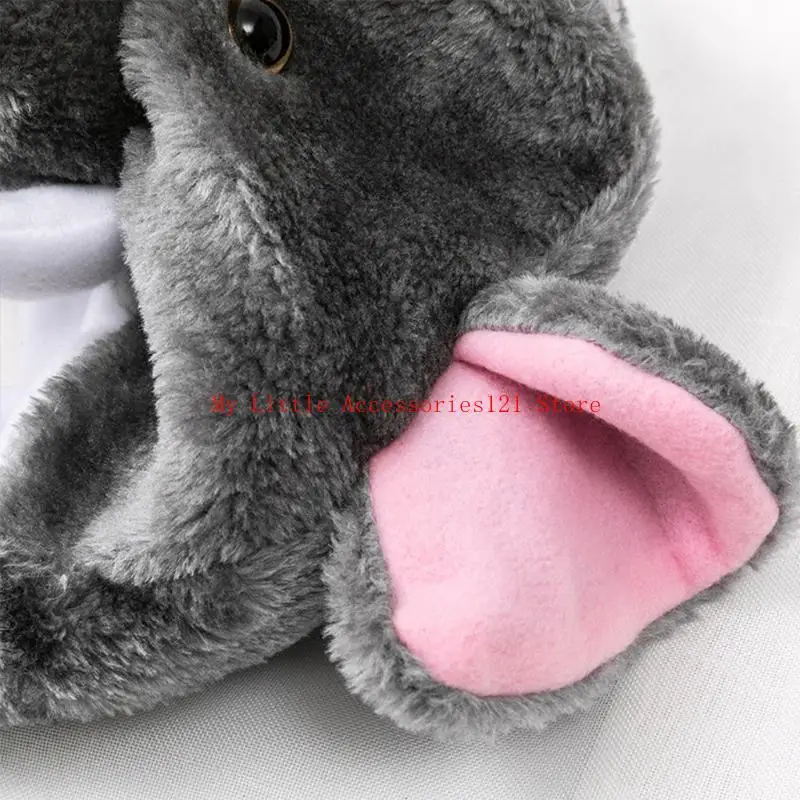 قبعة قطيفة على شكل فيل لطيف قبعة شتوية للثلج قبعة كريتر للبالغين والأطفال في حفلة الهالوين #4