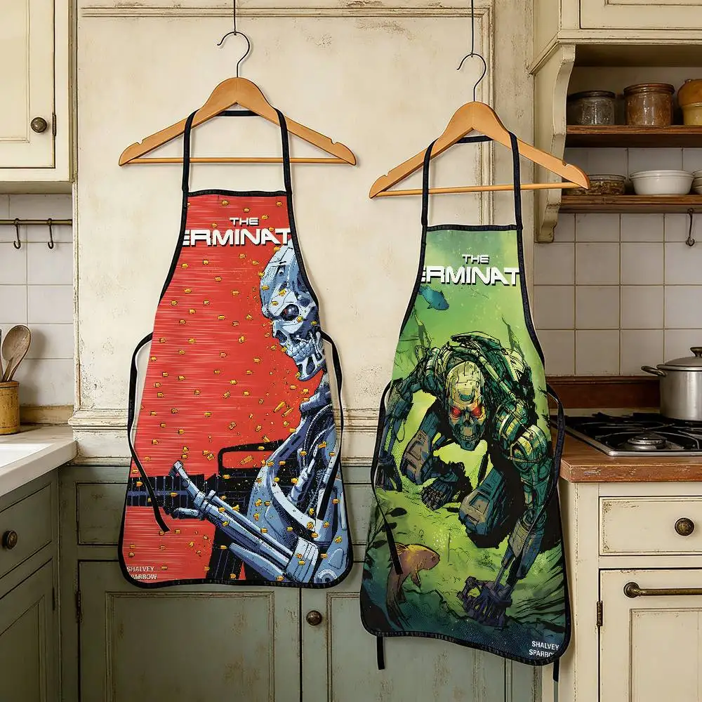 

Movie T-TERMINATOR Anime Apron, Non-Stretch Fabric Tie Back Detail, Loose Fit, All-Season Kitchen Apron For Men And Women