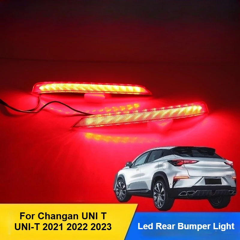 For Changan UNIT UNI-T 2021-2023 Car Led Rear Bumper Reflector Light Fog Lamp Modified Dymanic Turn Signal Driving Brake Light