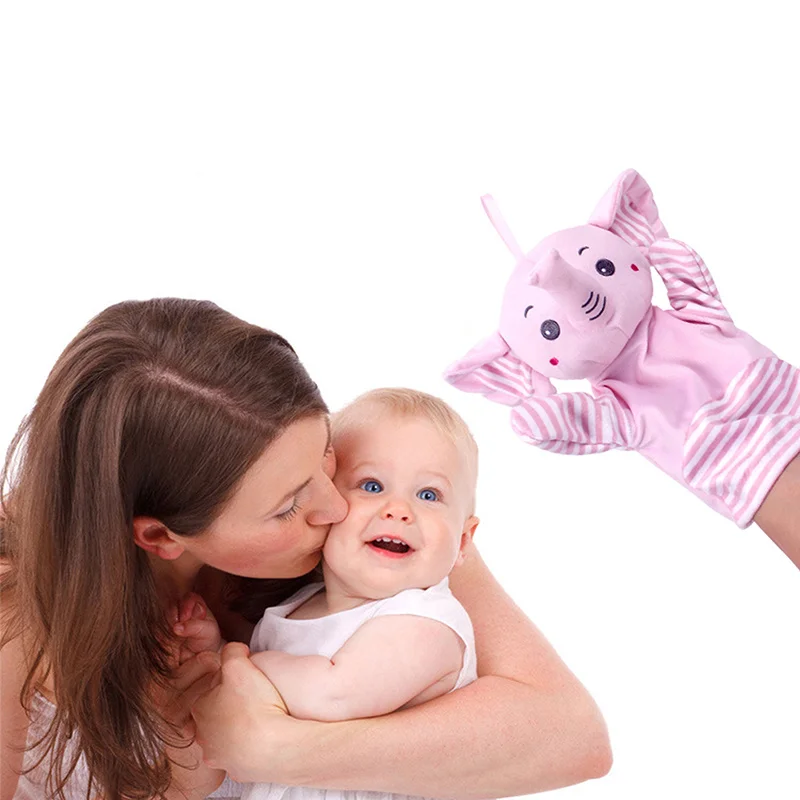 만화 동물 손 인형 플러시 장난감 동물 인형 움직이는 손 포함 어린이용