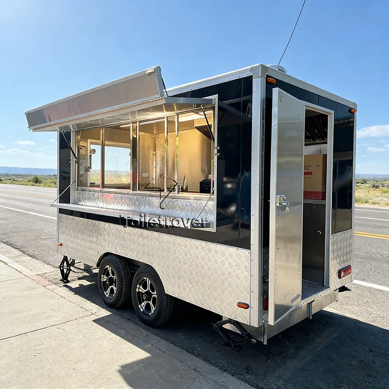 

Контейнер-фургон для еды из нержавеющей стали с полной кухней, коммерческий, для уличной торговли, на продажу