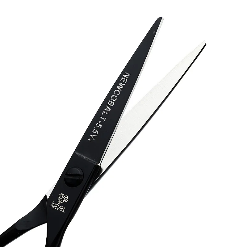 5.5 Inch  440C Black a Finishing Shaped Scissors  Fashion Design Beauty Barber Scissors Flat Hairdressing Scissors