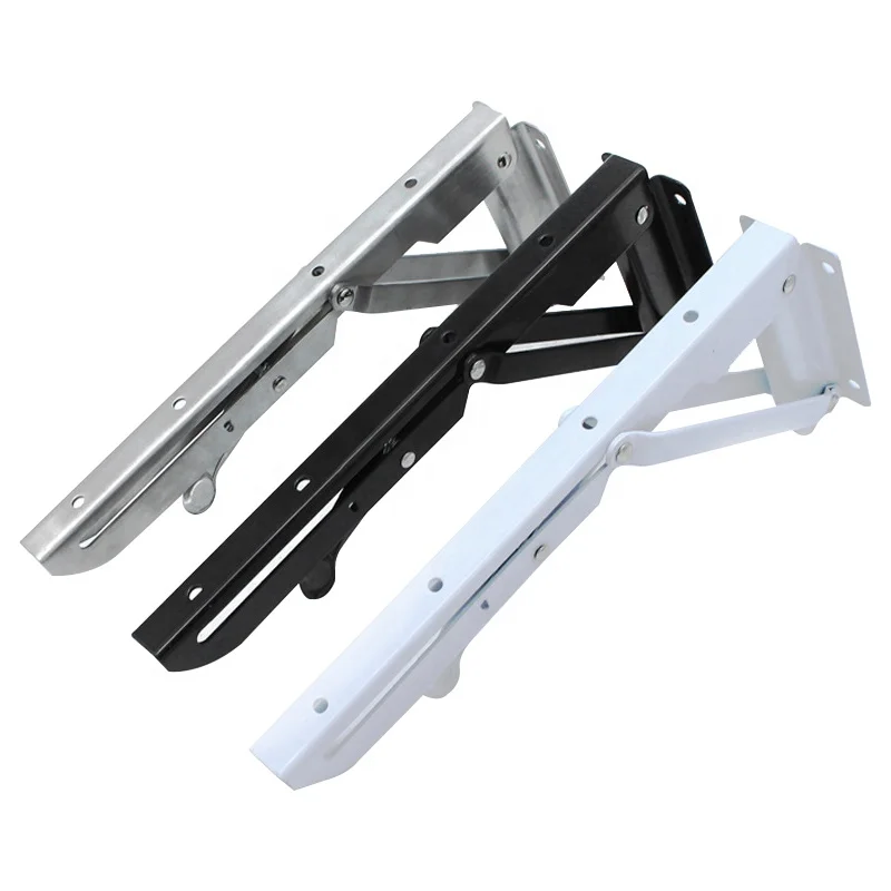 Heavy Duty Foldable Spring Polished Stainless Steel Foldable K Type Shelf 12 Inch Brackets