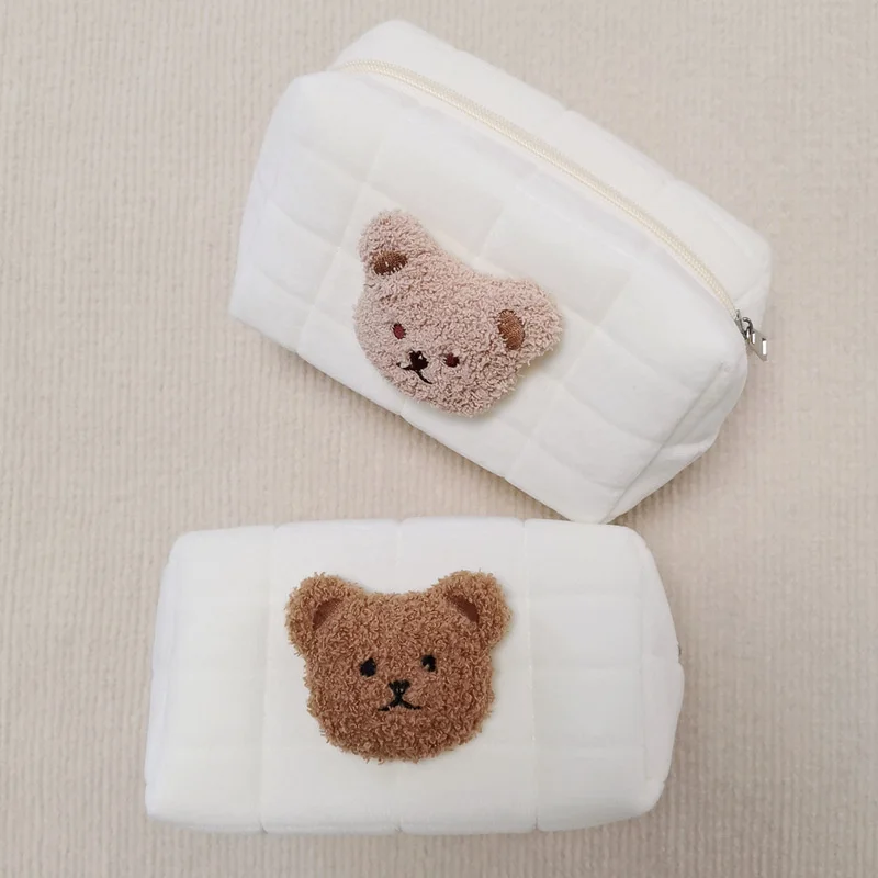 Cute Bear Baby Toiletry Bag Reusable Mommy Bag Diaper Nappy Bag Baby Stuff Organizer Mini Caddy Storage Bag Baby Accessories